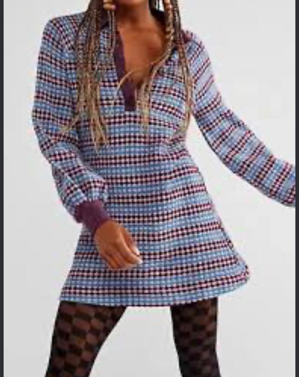 Free People Maggie Mini Dress in "Twilight Combo", Size XS